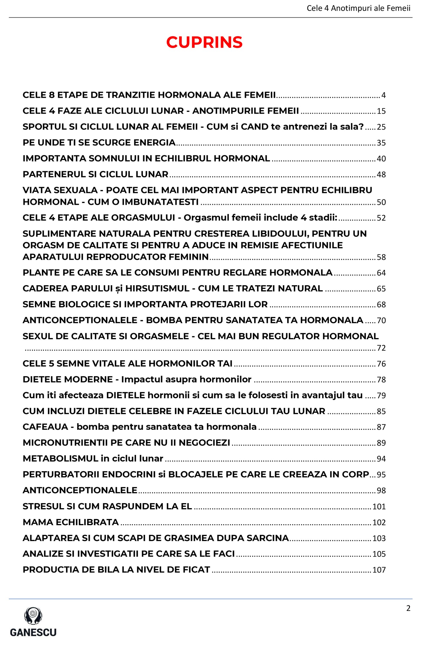 CURS PDF ”CELE 4 ANOTIMPURI ALE FEMEII - PARTEA I”