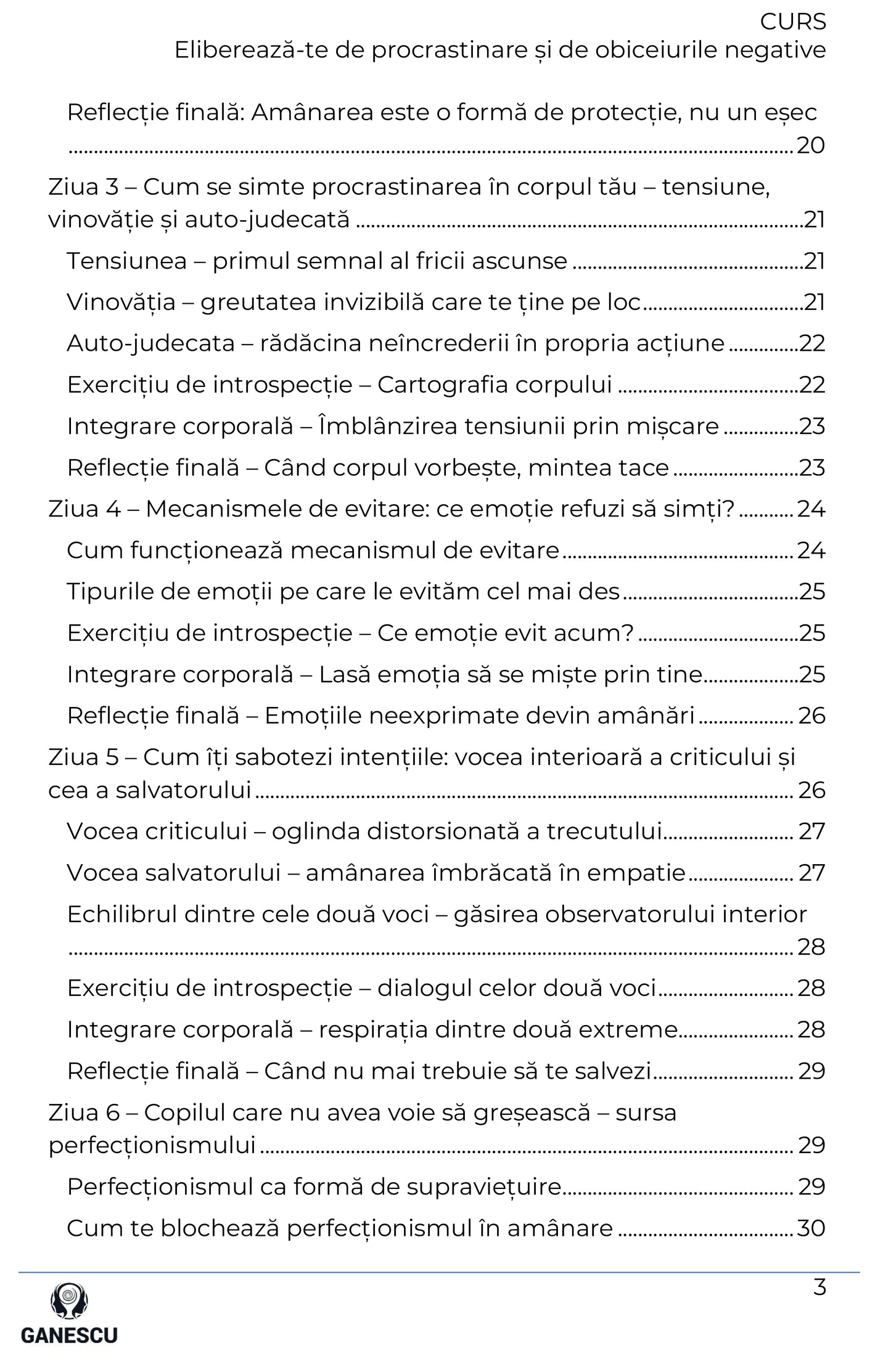 CURS PDF Eliberează-te de procrastinare și de obiceiurile negative