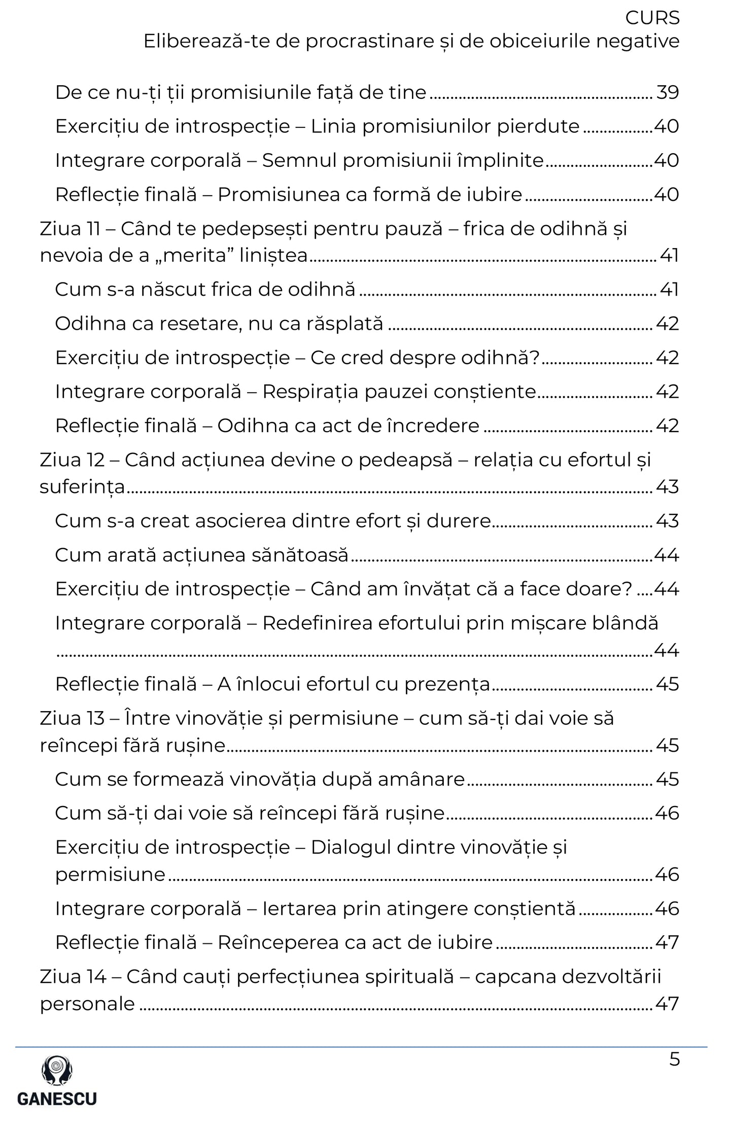 CURS PDF Eliberează-te de procrastinare și de obiceiurile negative