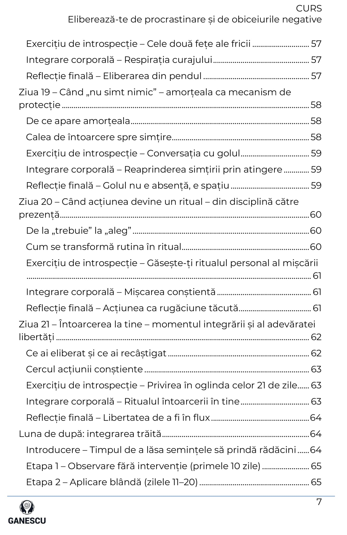 CURS PDF Eliberează-te de procrastinare și de obiceiurile negative