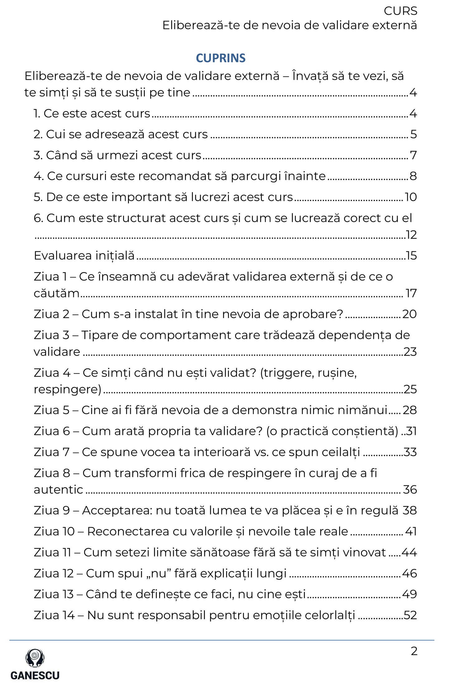 CURS PDF - Eliberează-te de nevoie de validare externă
