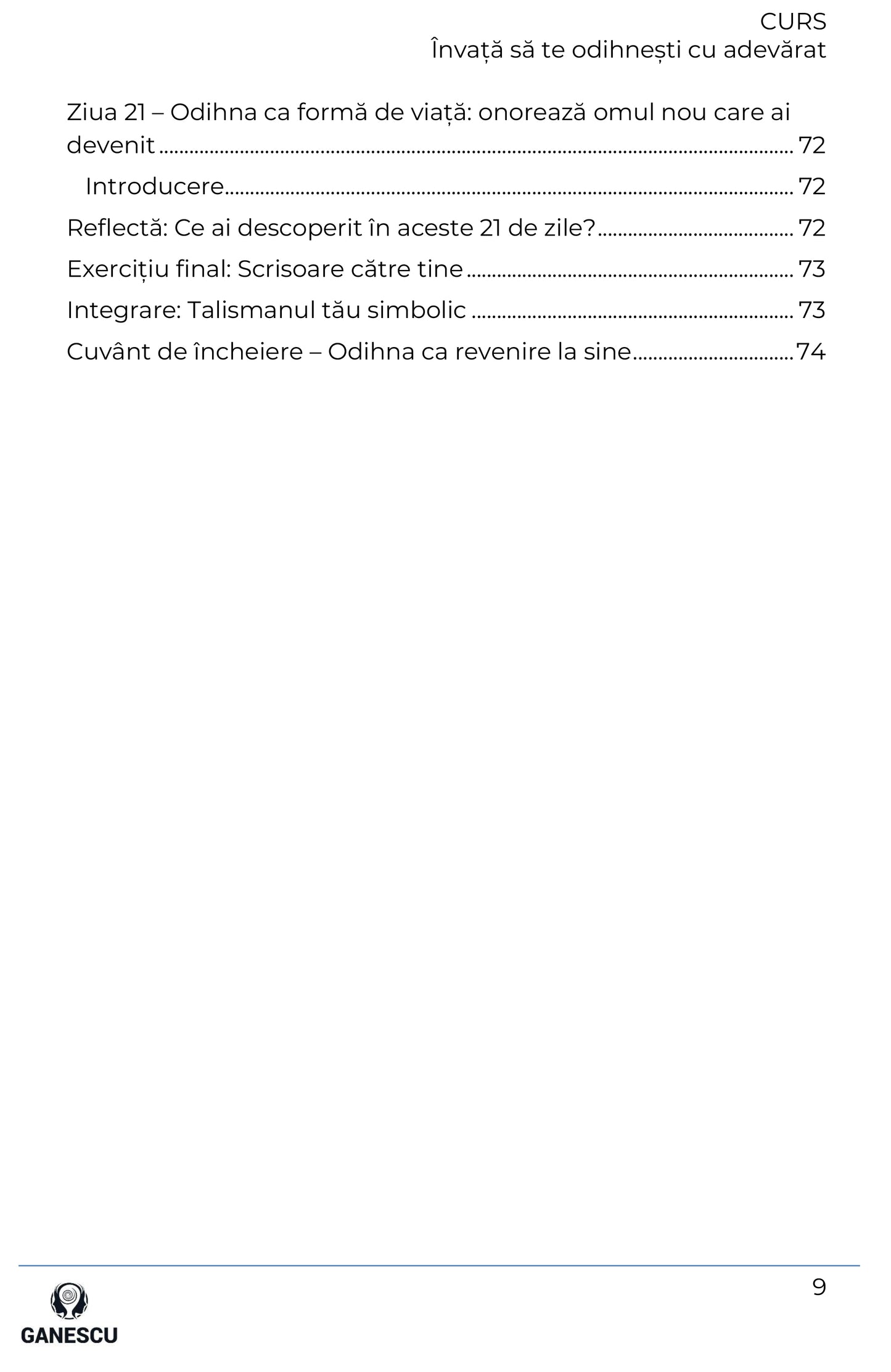 CURS PDF - Învață să te odihnești cu adevărat