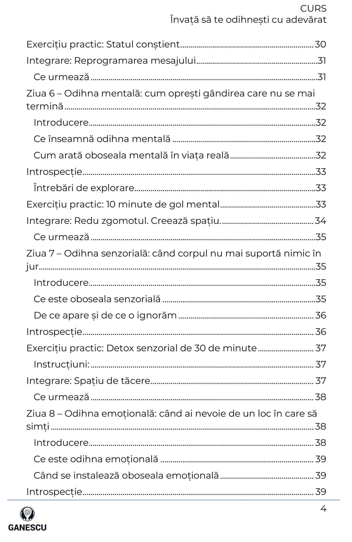 CURS PDF - Învață să te odihnești cu adevărat