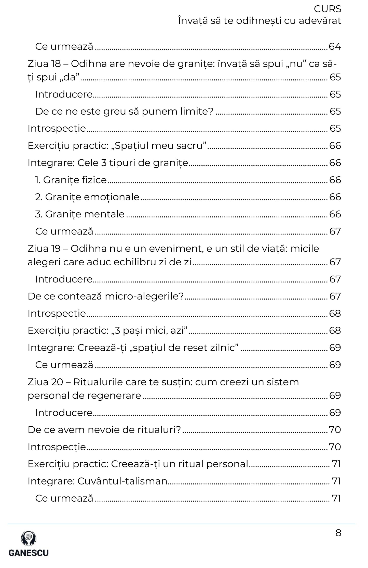 CURS PDF - Învață să te odihnești cu adevărat